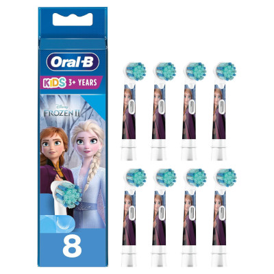 Oral-B Kids Frozen Aufsteckbrsten, recycelbare Verpackung fr den Briefkasten (unbedruckt), fr Kinder ab 3 Jahren, 8 Stck