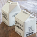 Milchkännchen und Zuckerdosen- Set "Carton Jar" mit Deckel