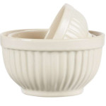 3-tlg. Mini-Schsselset aus Keramik in beige