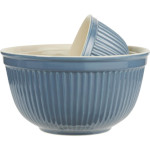 3-tlg. Schsselset aus Keramik in kornblumenblau